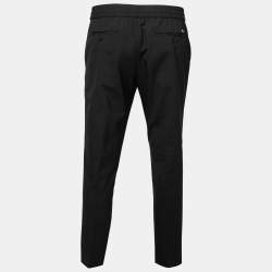 Pre Owned Emporio Armani Black Wool Drawstring Pants L