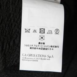 Pre Owned Emporio Armani Black Textured Knit Double Breasted Jacket M