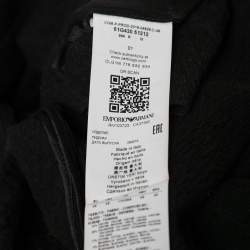 Pre Owned Emporio Armani Black Textured Knit Double Breasted Jacket M