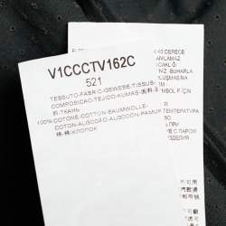 Pre Owned Emporio Armani Dark Green Perforated Cotton Button Front Shirt L