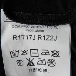 Pre Owned Emporio Armani Black Printed Cotton T-Shirt XL