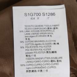 Pre Owned Emporio Armani Brown Textured Wool Single-Breasted Blazer M