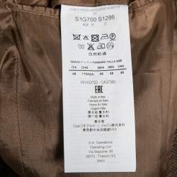 Pre Owned Emporio Armani Brown Textured Wool Single-Breasted Blazer M