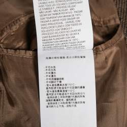 Pre Owned Emporio Armani Brown Textured Wool Single-Breasted Blazer M