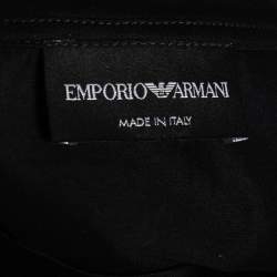 Pre Owned Emporio Armani Black & Camouflage Paneled Cotton Short Sleeve T-Shirt S