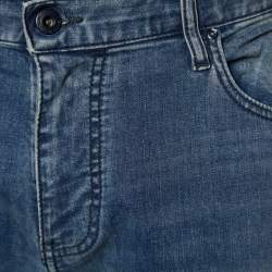 Pre Owned Emporio Armani Navy Blue Denim Straight Leg Jeans XL Waist 37.5"