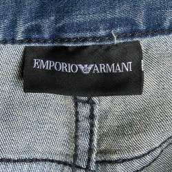 Pre Owned Emporio Armani Navy Blue Denim Straight Leg Jeans XL Waist 37.5"