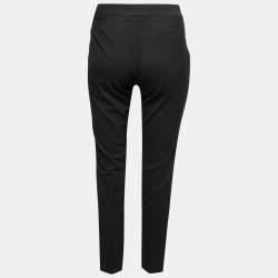 Pre Owned Emporio Armani Black Crepe Trousers M