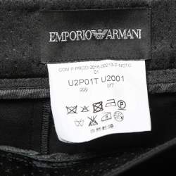Pre Owned Emporio Armani Black Crepe Trousers M