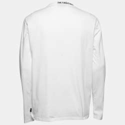 Pre Owned Emporio Armani White Cotton Logo Printed Crewneck T-Shirt XXL