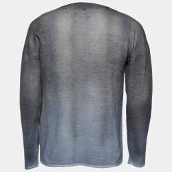 Pre Owned Emporio Armani Grey Ombre Effect Wool Sweater XL