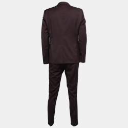 Pre Owned Emporio Armani Plum Purple Wool Single-Breasted Suit L