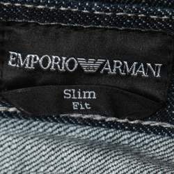 Pre Owned Emporio Armani Dark Blue Denim Slim Fit Jeans M Waist 32"