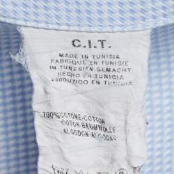 مملوكة مسبقًا Emporio Armani Blue Patterned Cotton Button Down Shirt M