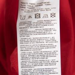 Pre Owned Emporio Armani Red Cotton Printed Crew Neck T-Shirt M