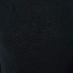 Pre Owned Emporio Armani Black Wool Logo Embroidered Turtleneck Jumper L