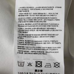 Pre Owned Emporio Armani White Logo Flock Print Cotton Crew Neck T-Shirt 3XL