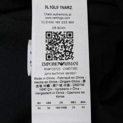 Pre Owned Emporio Armani Black Wool Blend Zip Up Single Breasted Dual Blazer XXL