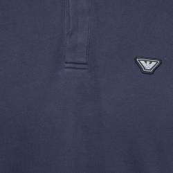 Pre Owned Emporio Armani Navy Blue Cotton Pique Polo T-Shirt XL