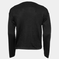Pre Owned Emporio Armani Black Knit Long Sleeve Jumper L