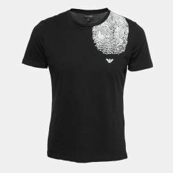 Emporio Armani Black Graphic Print T-Shirt M
