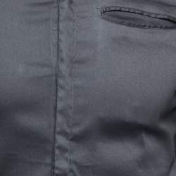 Emporio Armani Grey Cotton Button Front Long Sleeve Shirt S