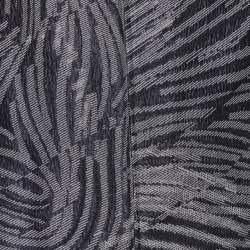 Pre Owned Emporio Armani Navy Blue Jacquard Pattern Zip Front Jacket M