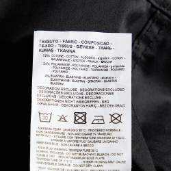 Pre Owned Emporio Armani Black Cotton Logo Detail Collar Slim Fit Shirt M