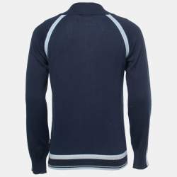 Emporio Armani Navy Blue Knit Zip Front Jacket M
