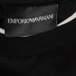 Pre Owned Emporio Armani Black Cotton Logo Print T-Shirt 2XL