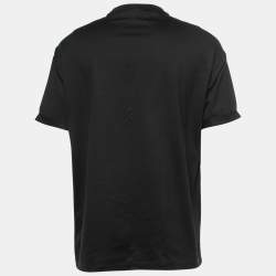 Pre Owned Emporio Armani Black Cotton Logo Print T-Shirt 2XL