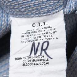 مملوكة مسبقًا Emporio Armani Blue Patterned Cotton Full Sleeve Shirt M