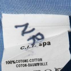 Pre Owned Emporio Armani Blue Cotton Full Sleeve Shirt M