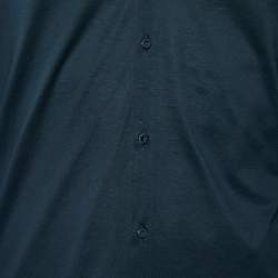 Pre Owned Emporio Armani Dark Green Cotton Button Front Shirt L
