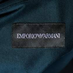 Pre Owned Emporio Armani Dark Green Cotton Button Front Shirt L