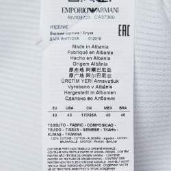 Pre Owned Emporio Armani White Striped Cotton Button Front Modern Fit Full Sleeve Shirt M