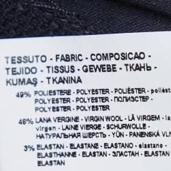 Pre Owned Emporio Armani Navy Blue Wool Blend Trousers L