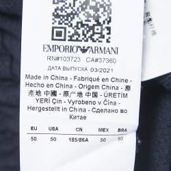 Pre Owned Emporio Armani Navy Blue Wool Blend Trousers L