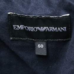 Pre Owned Emporio Armani Navy Blue Wool Blend Trousers L