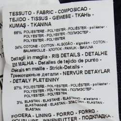 Pre Owned Emporio Armani Navy Blue Logo Patterned Synthetic Zip Front Jacket 3XL