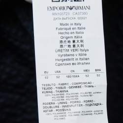 مملوكة مسبقًا Emporio Armani Navy Blue Patterned Synthetic Single Breasted Blazer XL