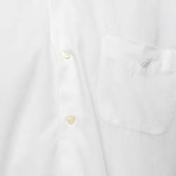 Pre Owned Emporio Armani White Cotton Button Down Full Sleeve Shirt M