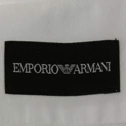 Pre Owned Emporio Armani White Cotton Button Down Full Sleeve Shirt M
