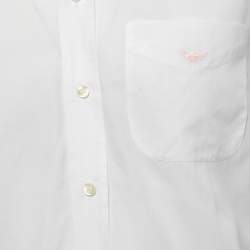 Pre Owned Emporio Armani White Cotton Button Down Full Sleeve Shirt M