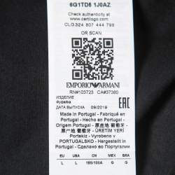 مملوكة مسبقًا Emporio Armani Black Logo Print Cotton Crew Neck Half Sleeve T-Shirt L