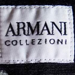 Pre Owned Emporio Armani Black Striped Wool & Cashmere Knit Sweater L