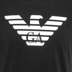 مملوكة مسبقًا Emporio Armani Essential Black Cotton Crew Neck T-Shirt L