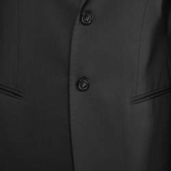 Pre Owned Emporio Armani Black Wool Josh Line Suit L