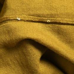 Pre Owned Emporio Armani Green Ochre Wool Knit V-Neck Sweater XL