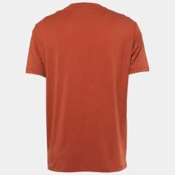 Pre Owned Emporio Armani Brown Power Print Cotton Crew Neck T-Shirt XXL